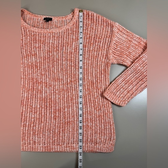 Talbots  Sweater Crochet Pullover Loose-Knit Cottagecore Peach Women's XL Petite - Picture 8 of 8